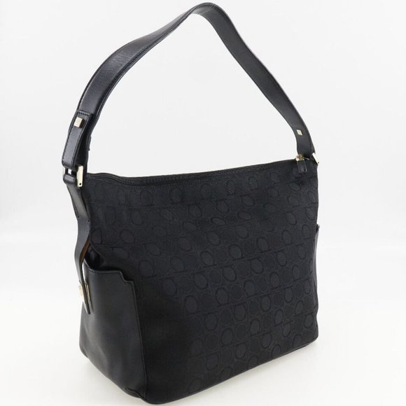 Salvatore Ferragamo AB-Gancini one belt Shoulder Bag black canvas - Picture 7 of 10